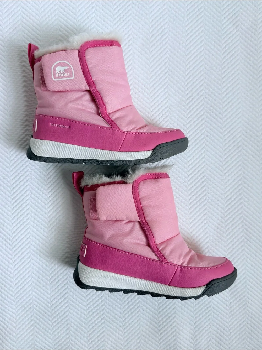 Sorel Kids' Whitney II Faux Fur Lined Waterproof Snow Boot in Pink, Size 10